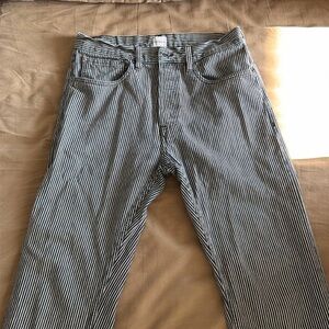 Calvin Klein White Jeans With Black Striped 100% Cotton